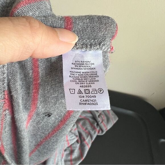 Loft Gray Striped Cowlneck Tunic Pullover Lightweight Sweater - Picture 5 of 5